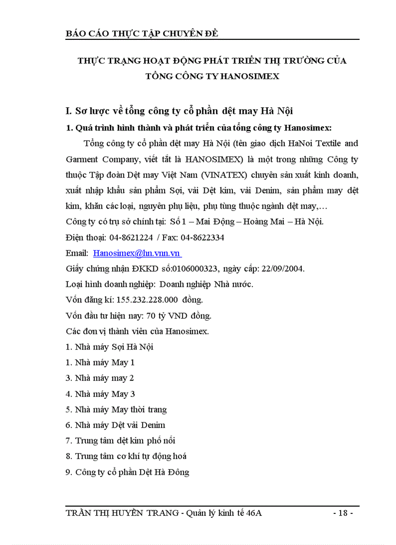 image for page Hoàn thiện chiến lược phát triển thị trường của tổng Công ty CP dệt may Hà Nội Hanosimex