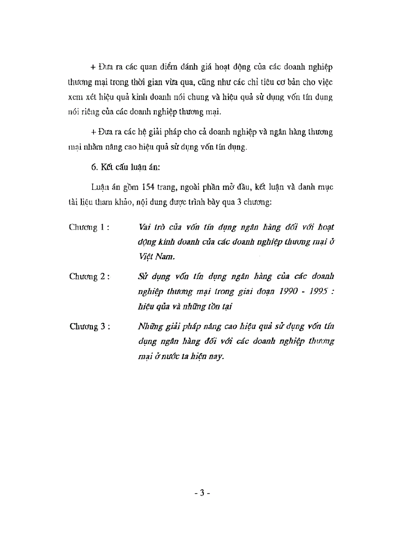 Những giải pháp nâng cao hiệu quả sử dụng vốn tín dụng ngân hàng đối với các Doanh nghiệp thương mại Việt Nam