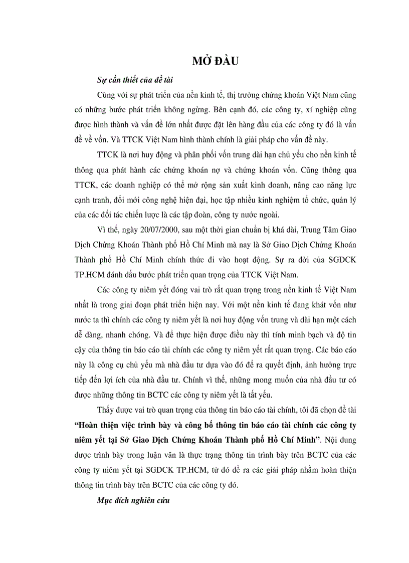 image for page Hoàn thiện việc trình bày và công bố thông tin báo cáo tài chính các công ty niêm yết tại Sở Giao Dịch Chứng Khoán Thành Phố Hồ Chí Minh