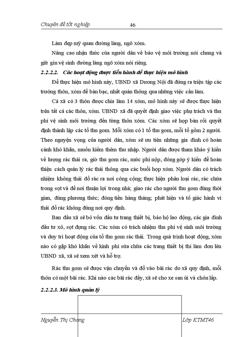 image for page Nghiên cứu mô hình quản lý rác thải dựa vào cộng đồng ở xã Dương Nội thành phố Hà Đông tỉnh Hà Tây