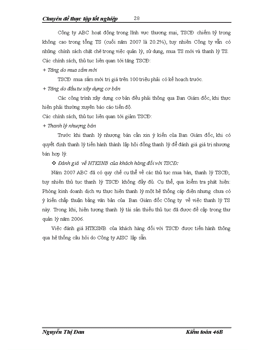 image for page Hoàn thiện kiểm toán TSCĐ trong kiểm toán BCTC do Công ty kiểm toán và dịch vụ tin học AISC Chi nhánh Hà Nội thực hiện