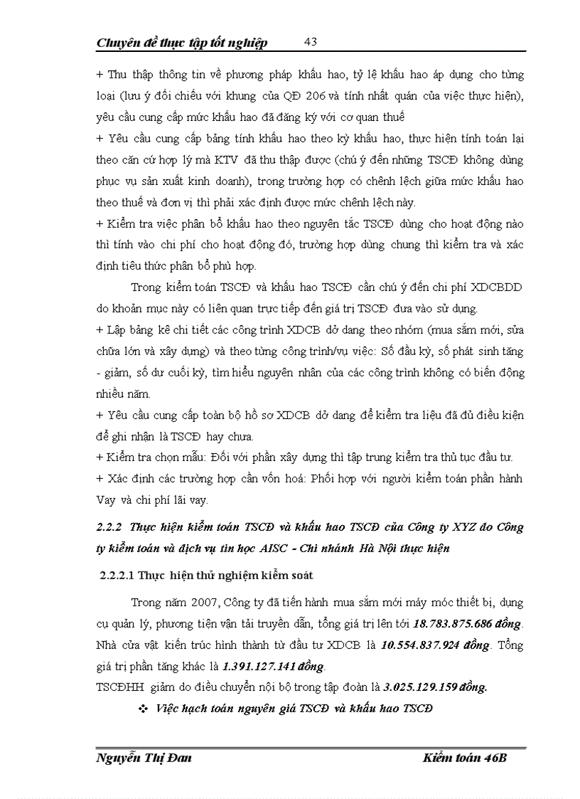 image for page Hoàn thiện kiểm toán TSCĐ trong kiểm toán BCTC do Công ty kiểm toán và dịch vụ tin học AISC Chi nhánh Hà Nội thực hiện