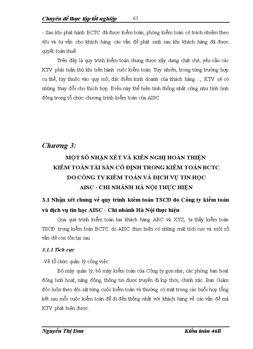 image for page Hoàn thiện kiểm toán TSCĐ trong kiểm toán BCTC do Công ty kiểm toán và dịch vụ tin học AISC Chi nhánh Hà Nội thực hiện