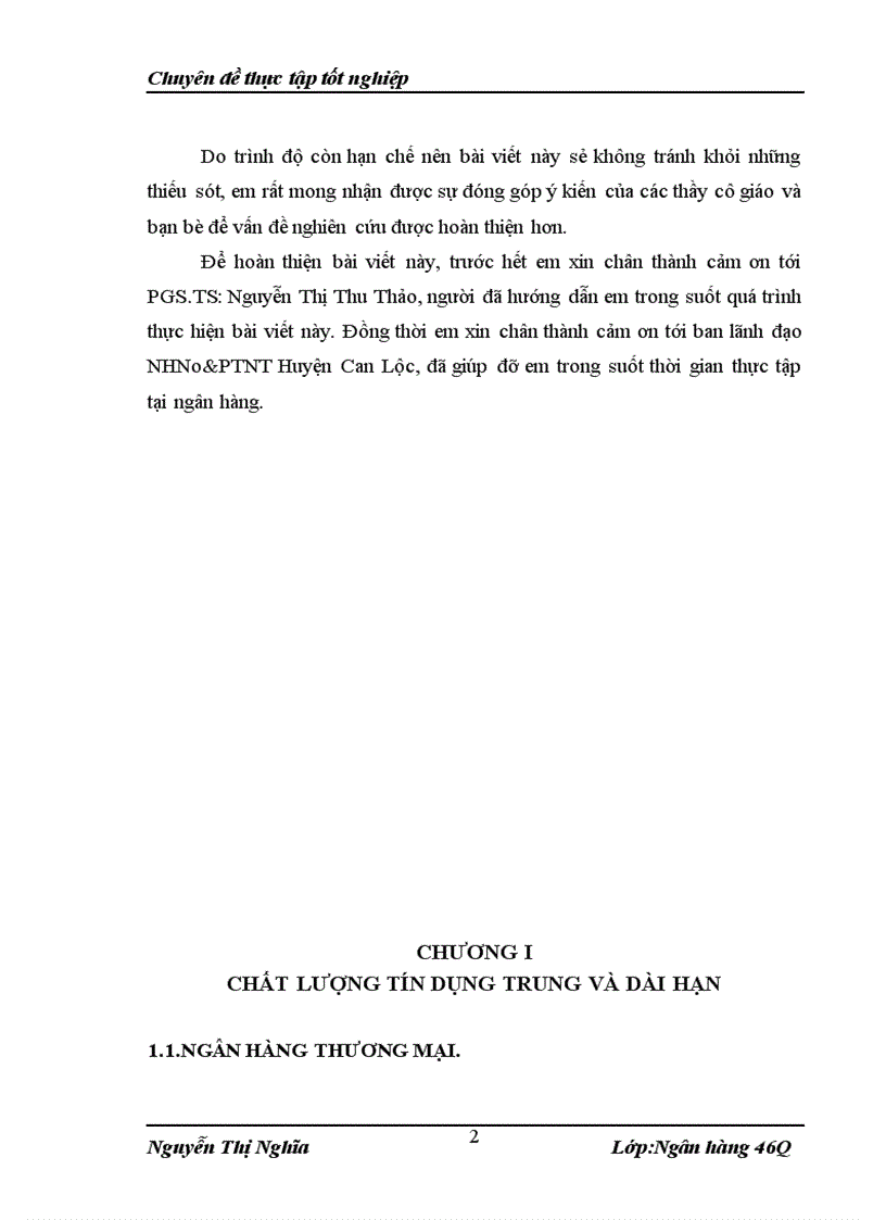 image for page Giải phát nâng cao chất lượng tín dụng trung và dài hạn tại NHNo PTNT Huyện Can Lộc