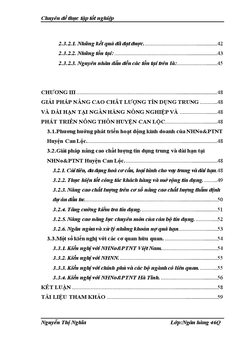 image for page Giải phát nâng cao chất lượng tín dụng trung và dài hạn tại NHNo PTNT Huyện Can Lộc