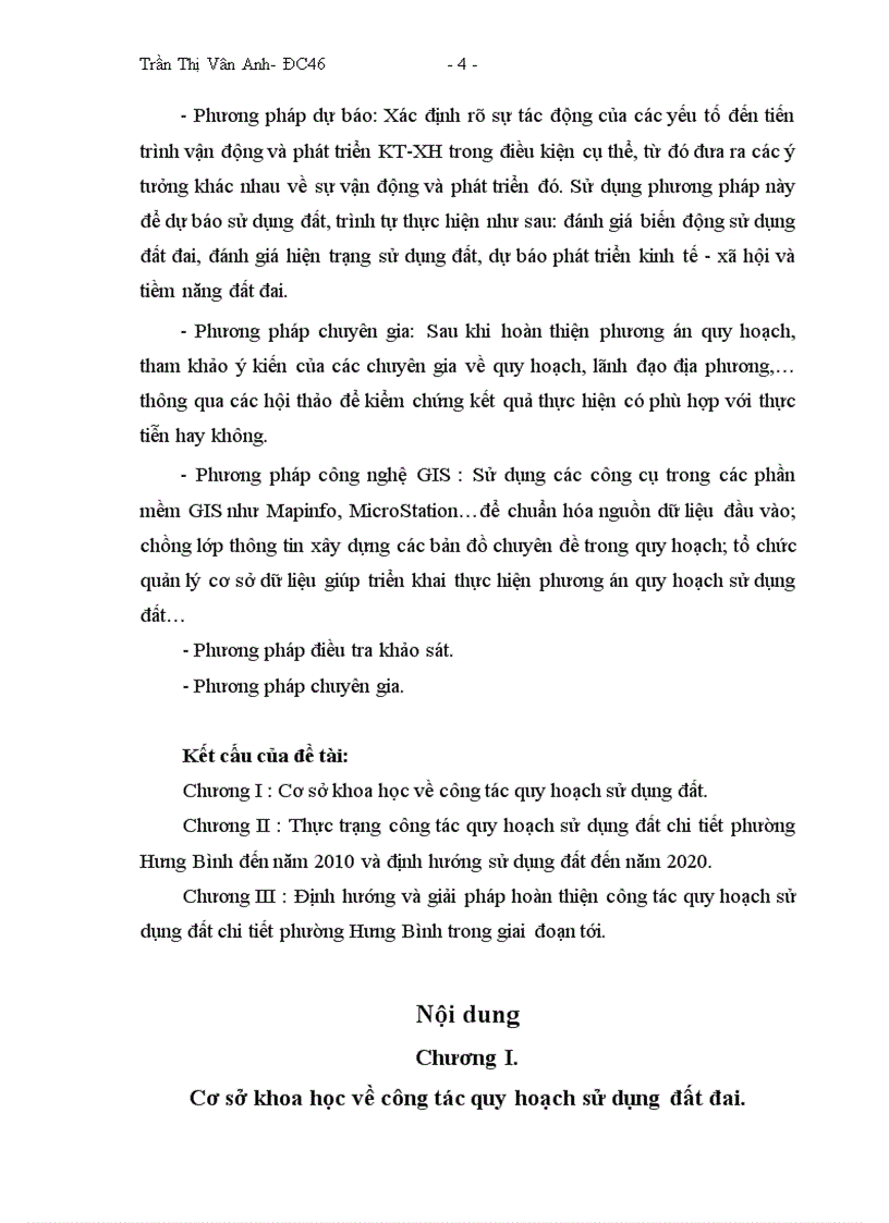 image for page Hoàn thiện công tác quy hoạch sử dụng đất chi tiết đến năm 2010 và định hướng sử dụng đất đến năm 2020 của phường Hưng Bình thành phố Vinh