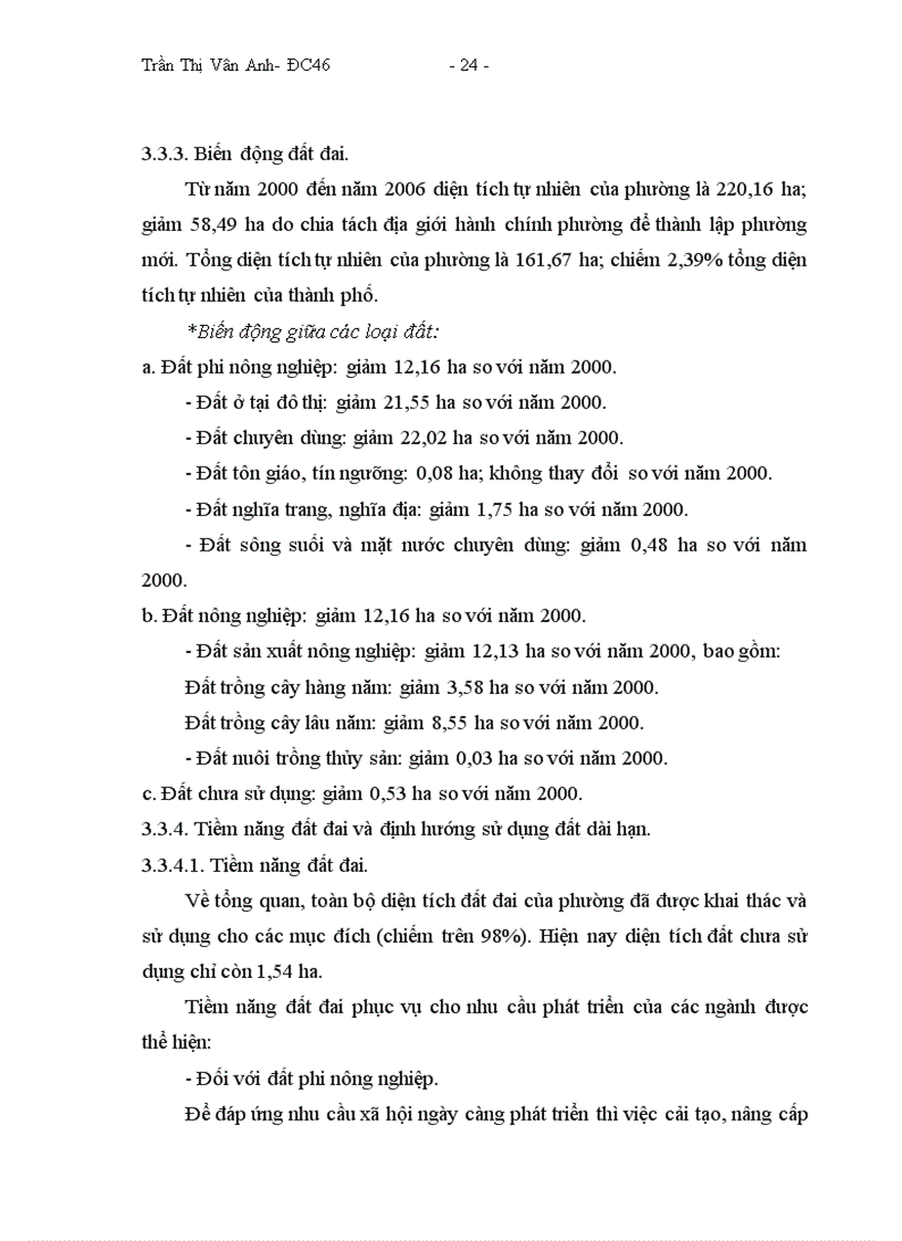 image for page Hoàn thiện công tác quy hoạch sử dụng đất chi tiết đến năm 2010 và định hướng sử dụng đất đến năm 2020 của phường Hưng Bình thành phố Vinh