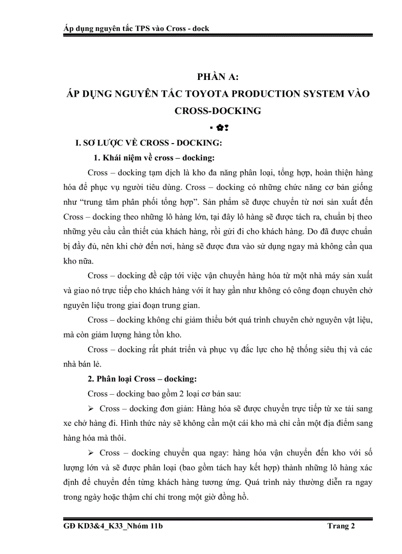 image for page Áp dụng nguyên tắc TPS vào Cross dock