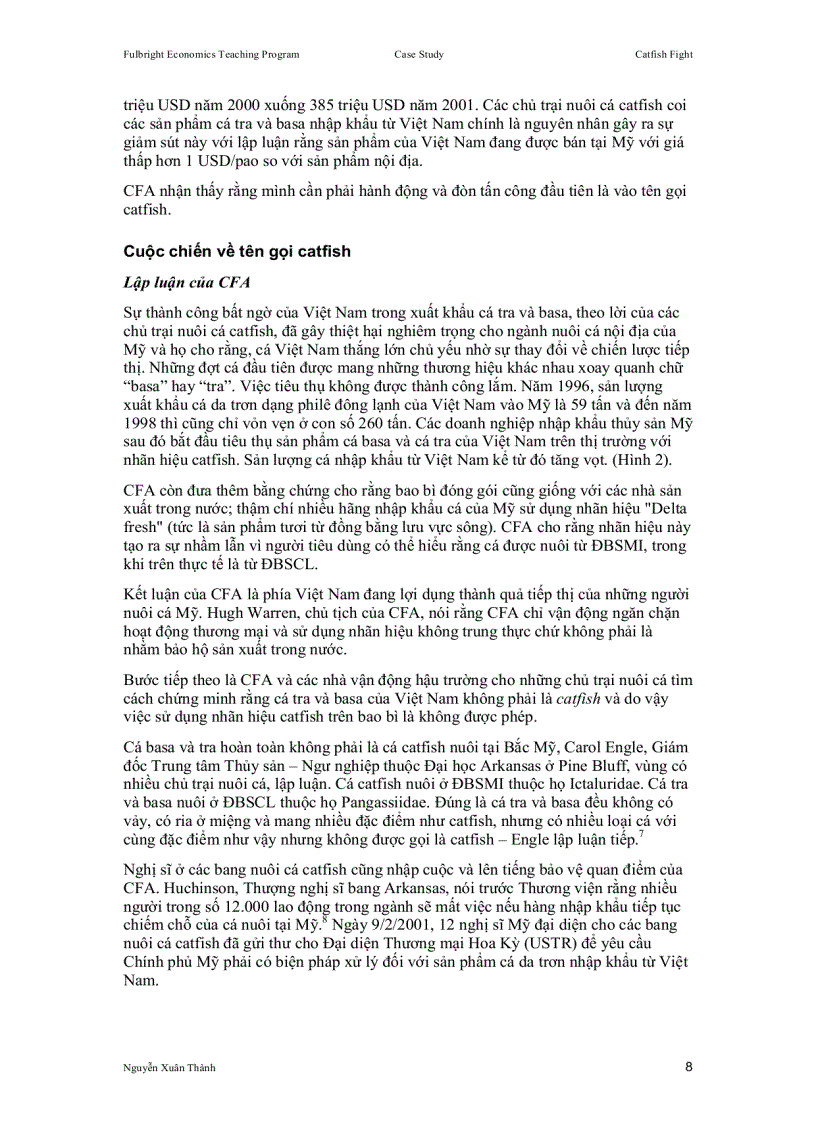 image for page Xuất khẩu cá tra và cá basa của Việt Nam sang thị trường Mỹ và những vấn đề nan giải