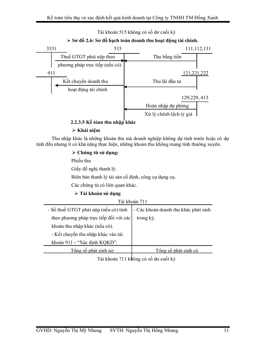 image for page Kế toán tiêu thụ và xác định kết quả kinh doanh tại Công ty TNHH thương mại Đồng Xanh