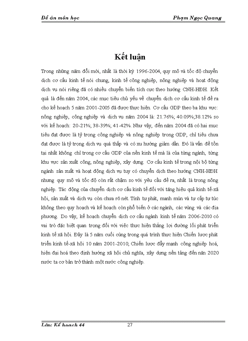 image for page Kế hoạch chuyển dịch cơ cấu ngành kinh tế thời kỳ 2006 2010