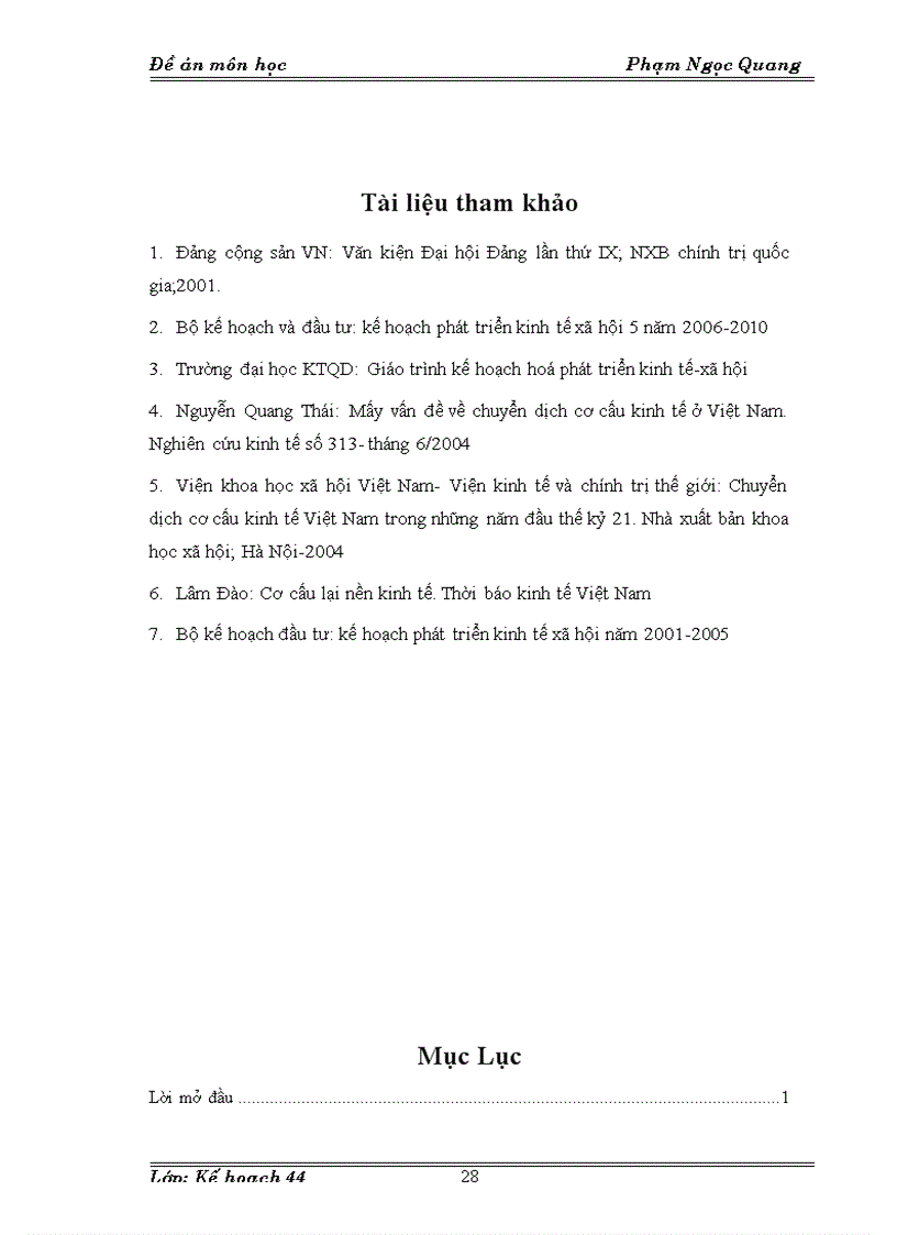 image for page Kế hoạch chuyển dịch cơ cấu ngành kinh tế thời kỳ 2006 2010