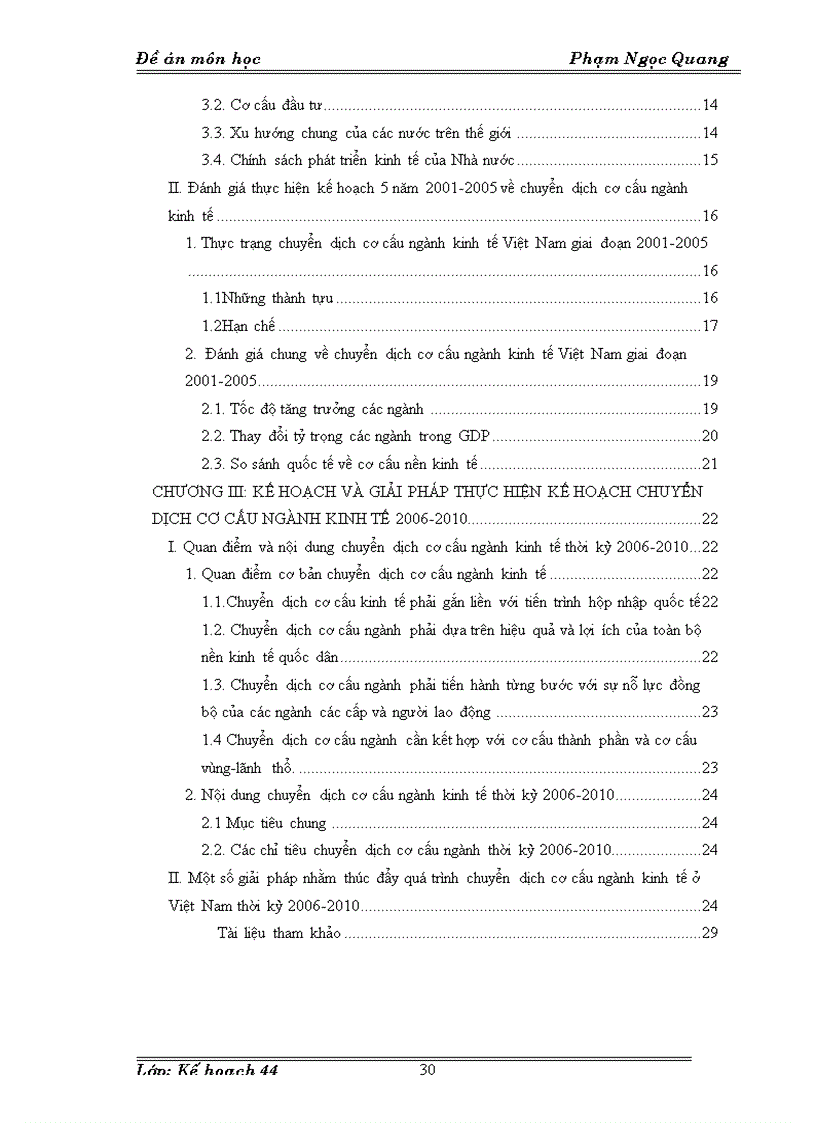 image for page Kế hoạch chuyển dịch cơ cấu ngành kinh tế thời kỳ 2006 2010