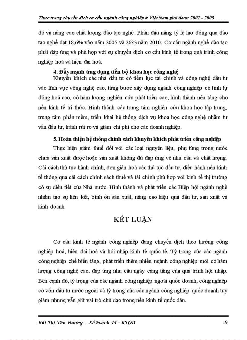 image for page Thực trạng chuyển dịch cơ cấu ngành công nghiệp ở Việt Nam giai đoạn 2001 2005