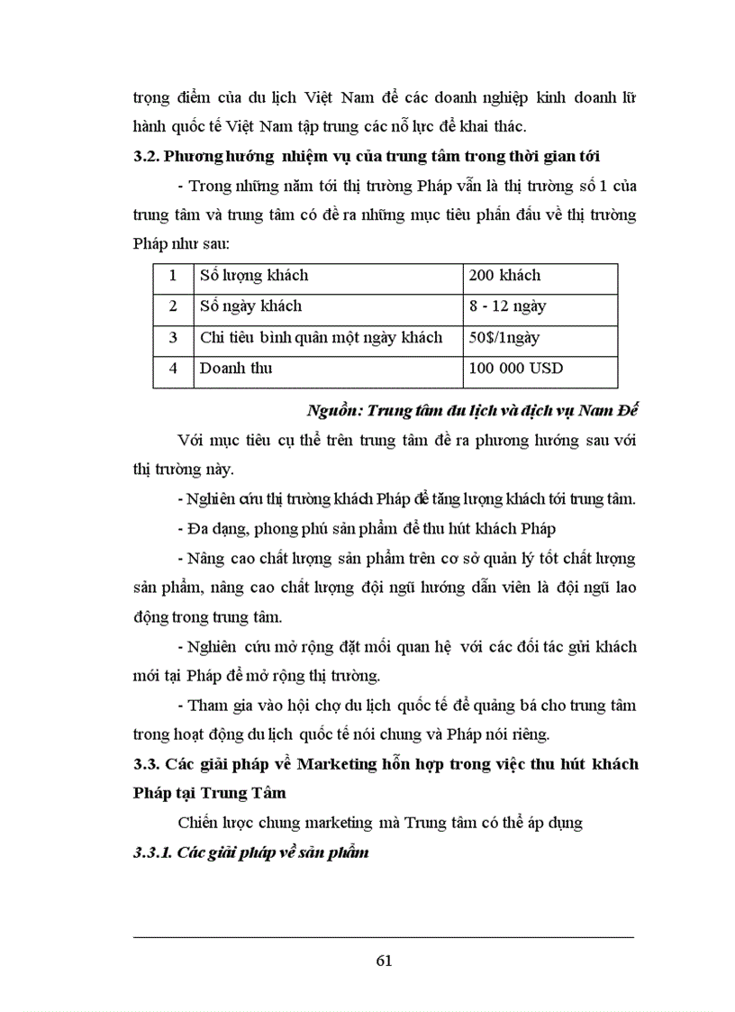 image for page Vận dụng Marketing hỗn hợp nhằm thu hút thị trường khách Pháp tại trung tâm du lịch quốc tế và du học Nam Đế