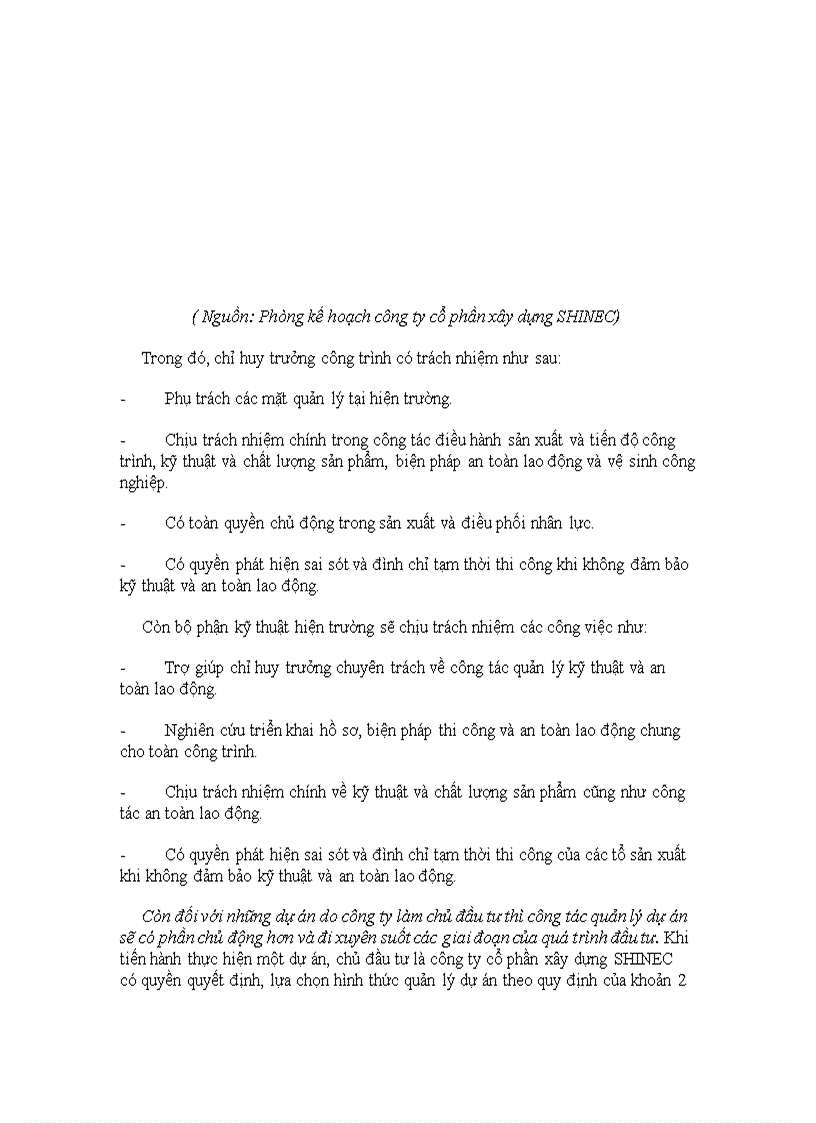 image for page Thực trạng và một số giải pháp hoàn thiện công tác quản lý dự án tại công ty cổ phần xây dựng SHINEC