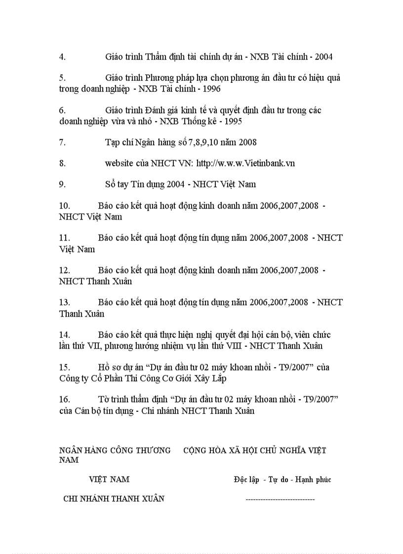 image for page Các phương pháp chủ yếu được áp dụng trong thẩm định tài chính dự án đầu tư tại Chi nhánh Ngân hàng Công Thương Thanh Xuân Thực trạng và một số ý kiến đề xuất