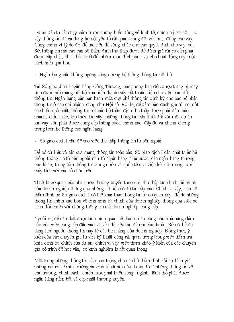 image for page Rủi ro và đánh giá rủi ro trong thẩm định dự án xin vay vốn tại Sở giao dịch I ngân hàng Công Thương