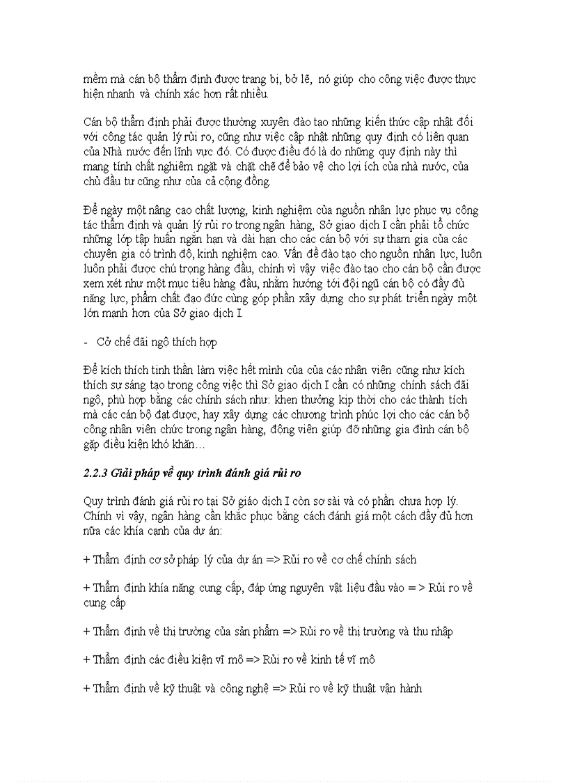 image for page Rủi ro và đánh giá rủi ro trong thẩm định dự án xin vay vốn tại Sở giao dịch I ngân hàng Công Thương