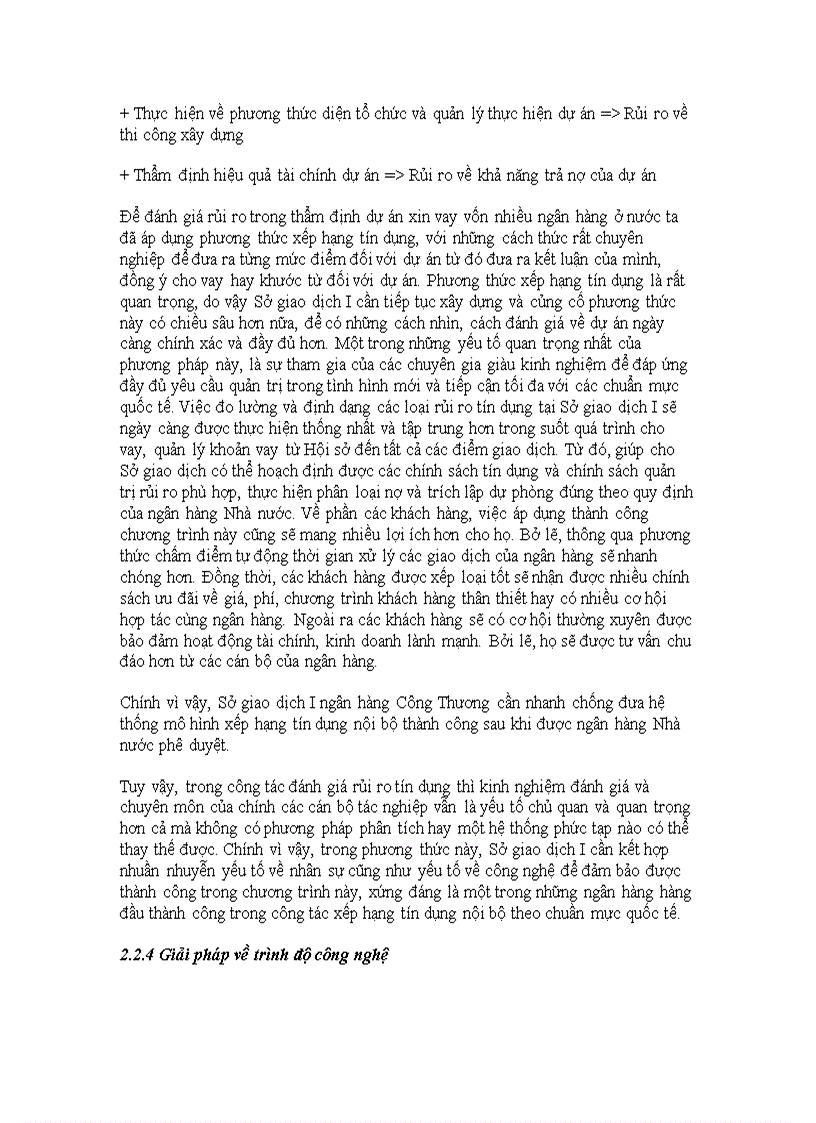 image for page Rủi ro và đánh giá rủi ro trong thẩm định dự án xin vay vốn tại Sở giao dịch I ngân hàng Công Thương