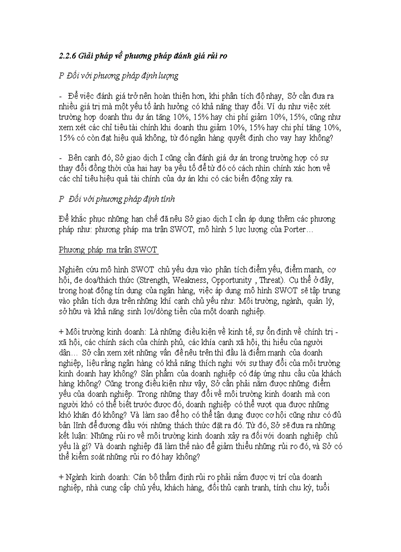 image for page Rủi ro và đánh giá rủi ro trong thẩm định dự án xin vay vốn tại Sở giao dịch I ngân hàng Công Thương