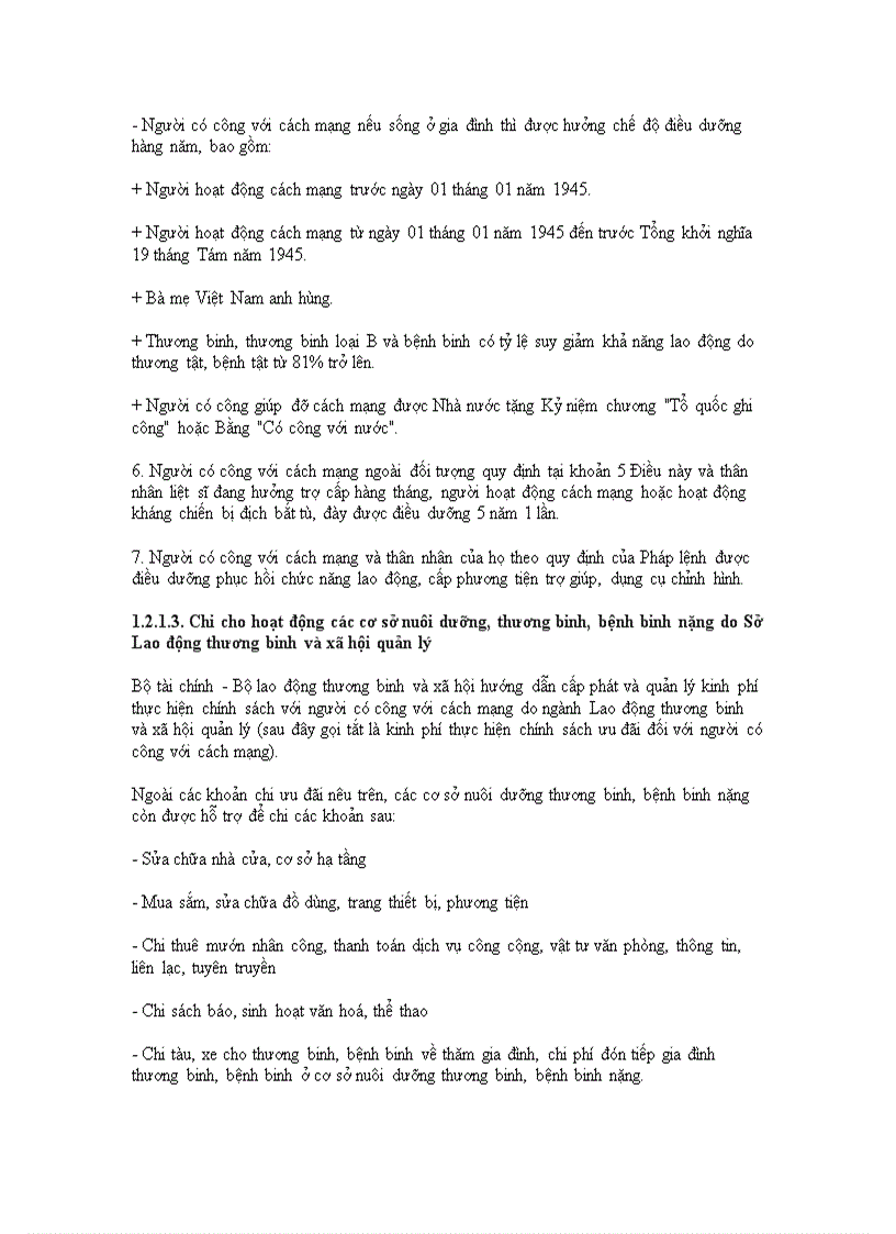 image for page Tình hình đầu tư vào các trung tâm điều dưỡng người có công Bộ Lao động thương binh và xã hội