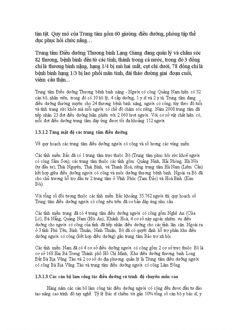 image for page Tình hình đầu tư vào các trung tâm điều dưỡng người có công Bộ Lao động thương binh và xã hội