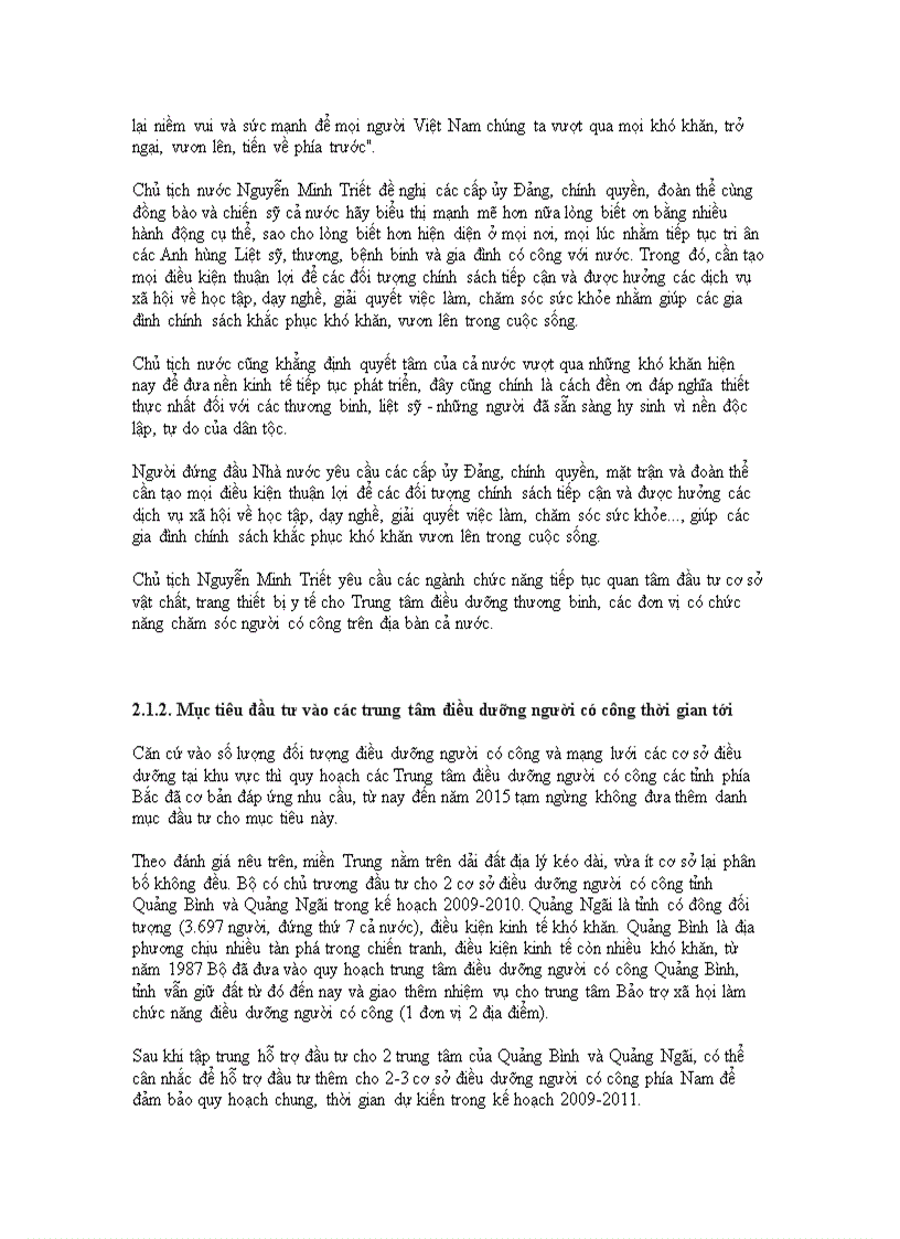 image for page Tình hình đầu tư vào các trung tâm điều dưỡng người có công Bộ Lao động thương binh và xã hội