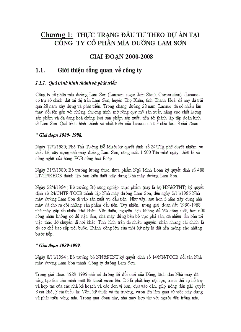 image for page Đầu tư theo dự án tại công ty cổ phần mía đường Lam Sơn Thực trạng và giải pháp