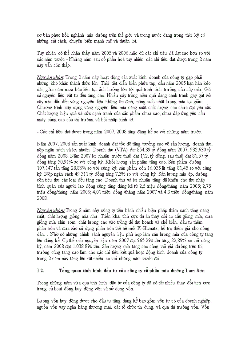 image for page Đầu tư theo dự án tại công ty cổ phần mía đường Lam Sơn Thực trạng và giải pháp