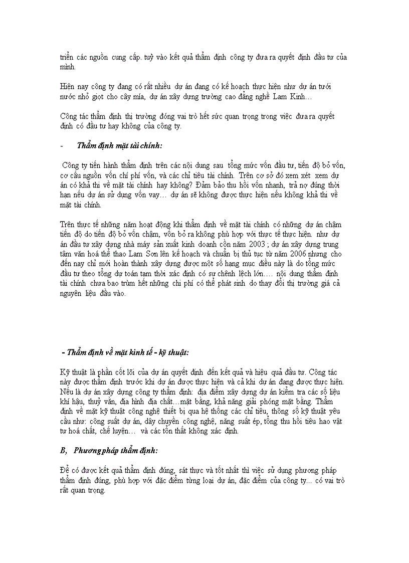 image for page Đầu tư theo dự án tại công ty cổ phần mía đường Lam Sơn Thực trạng và giải pháp