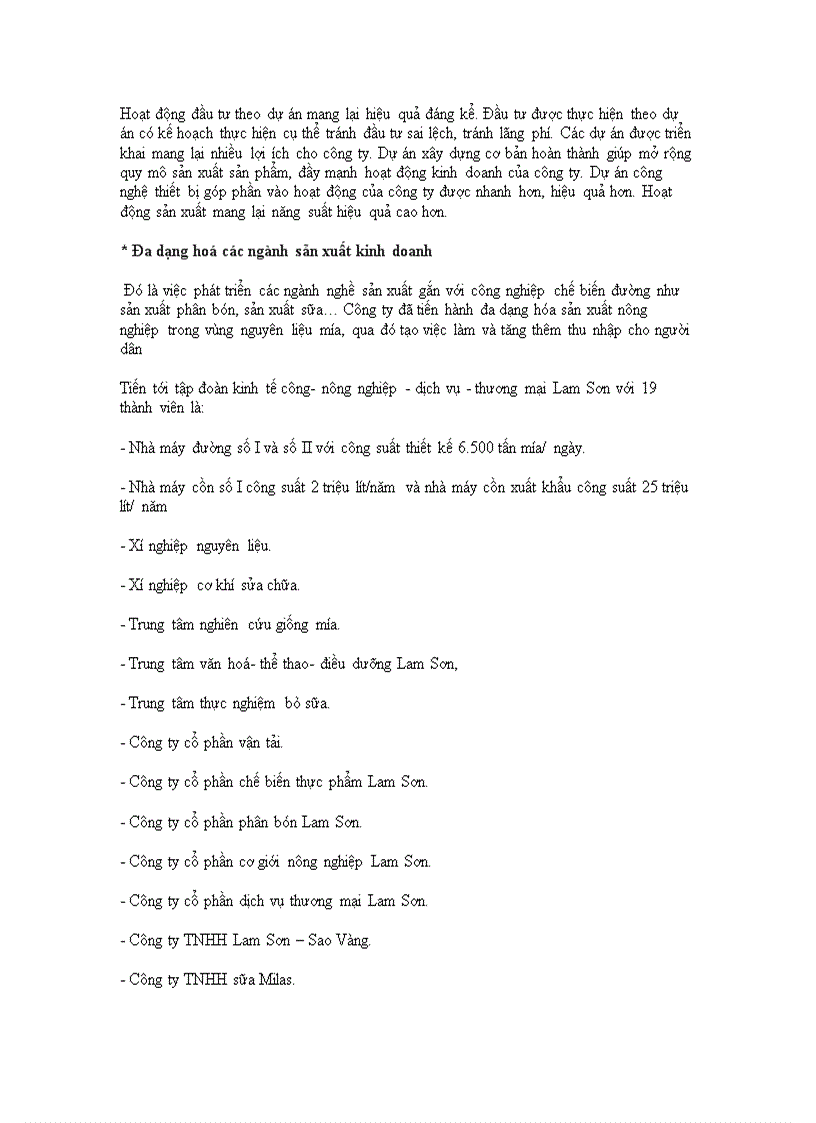 image for page Đầu tư theo dự án tại công ty cổ phần mía đường Lam Sơn Thực trạng và giải pháp