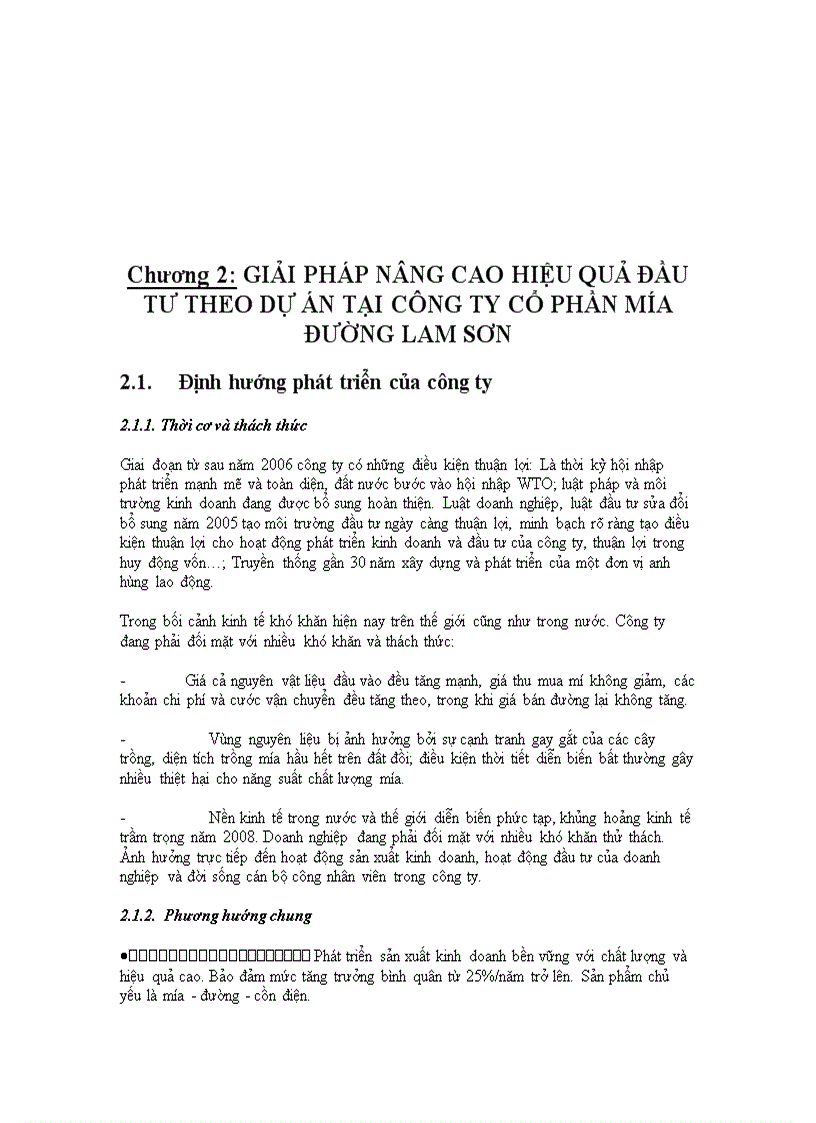 image for page Đầu tư theo dự án tại công ty cổ phần mía đường Lam Sơn Thực trạng và giải pháp