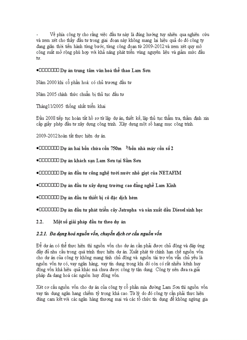 image for page Đầu tư theo dự án tại công ty cổ phần mía đường Lam Sơn Thực trạng và giải pháp