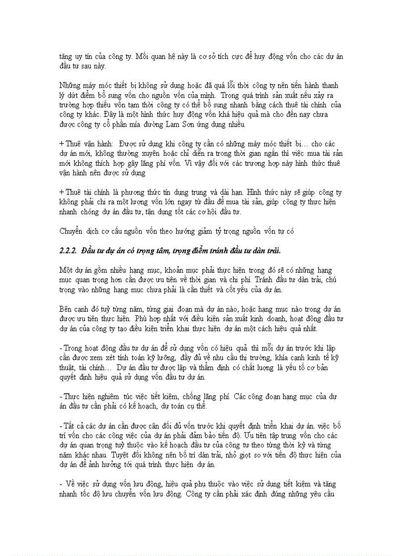 image for page Đầu tư theo dự án tại công ty cổ phần mía đường Lam Sơn Thực trạng và giải pháp