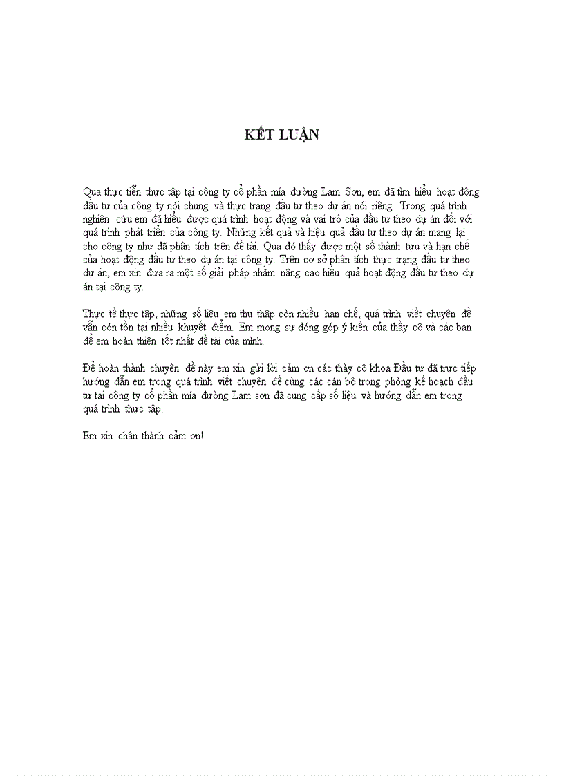 image for page Đầu tư theo dự án tại công ty cổ phần mía đường Lam Sơn Thực trạng và giải pháp