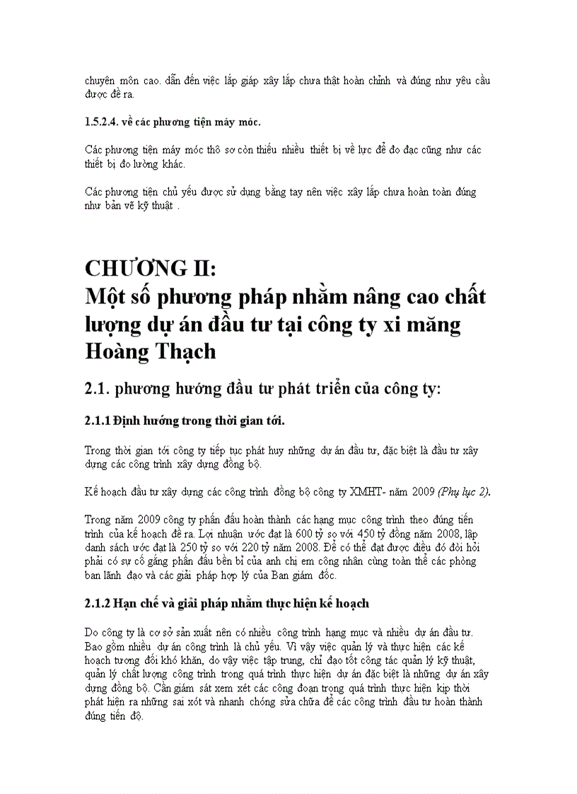 image for page Đầu tư cơ bản của công ty xi măng Hoàng Thạch