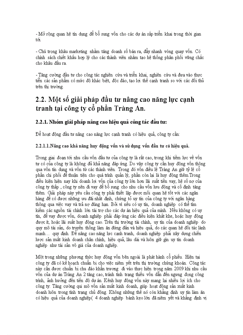 image for page Đầu tư nâng cao năng lực cạnh tranh tại công ty cổ phần Tràng An thực trạng và giải pháp