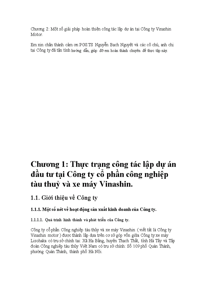 image for page Hoàn thiện công tác lập dự án tại Công ty cổ phần công nghiệp tàu thủy và xe máy Vinashin