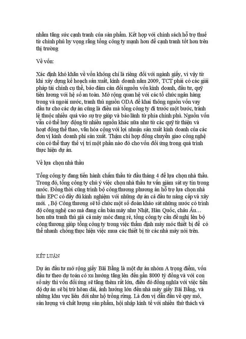 image for page Dự án đầu tư mở rộng nhà máy giấy Bãi Bằng của tổng công ty giấy Việt Nam Thực trạng và Bài học kinh nghiệm