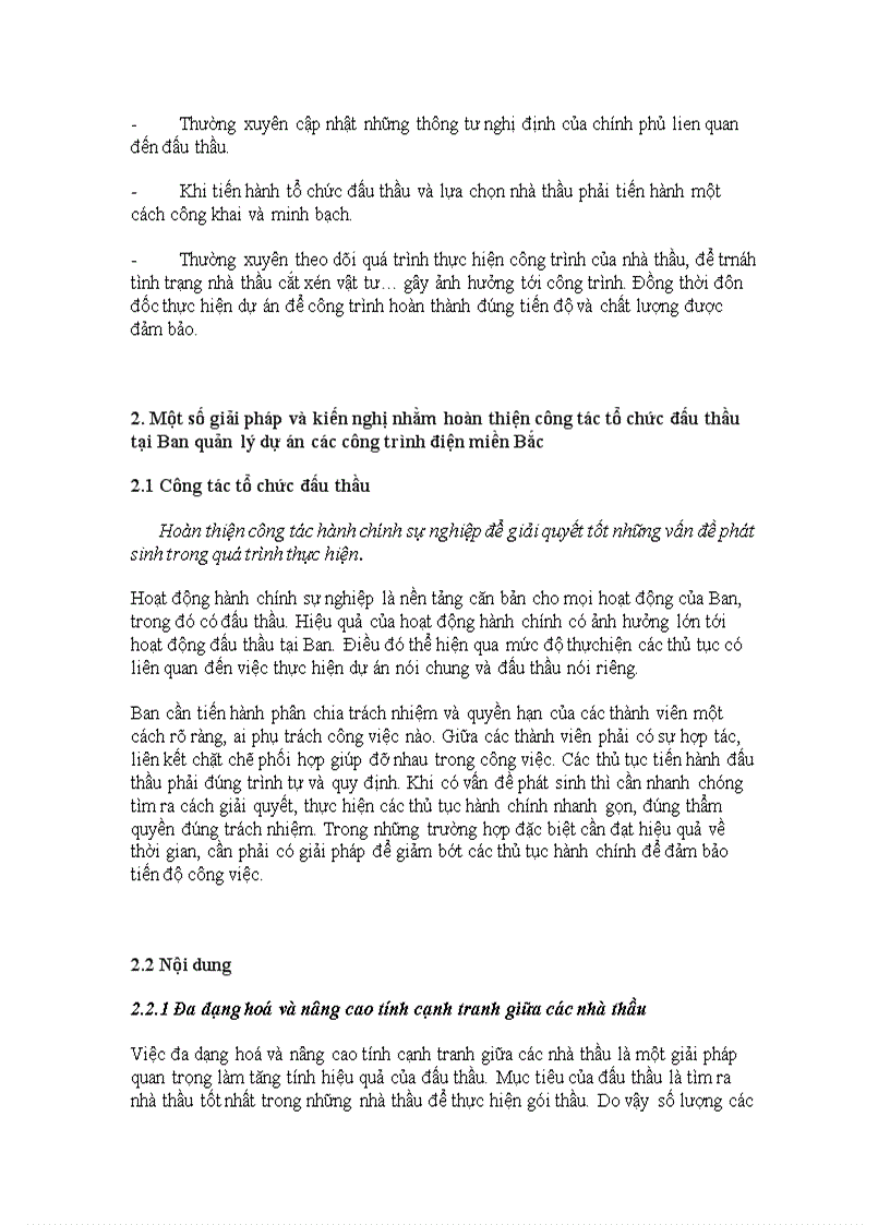 image for page Hoàn thiện công tác đấu thầu tại Ban quản lý dự án các công trình điện miền Bắc