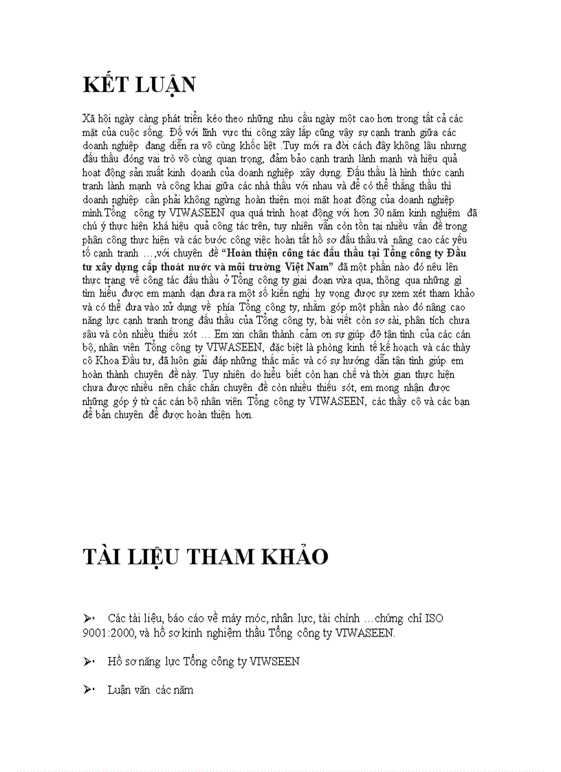 image for page Hoàn thiện công tác đấu thầu ở Tổng công ty đầu tư xây dựng cấp thoát nước và môi trường Việt Nam VIWASEEN