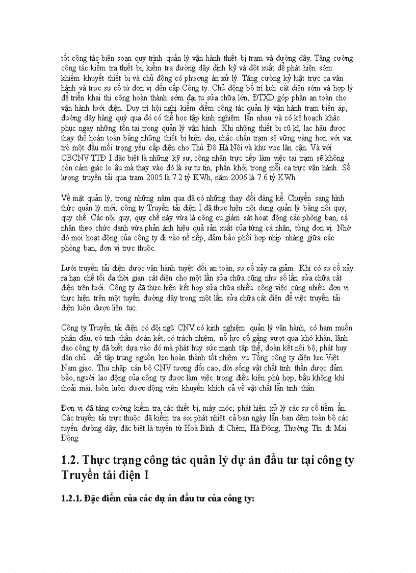 image for page Công tác quản lý dự án đầu tư tại công ty Truyền tải điện I Thực trạng và giải pháp