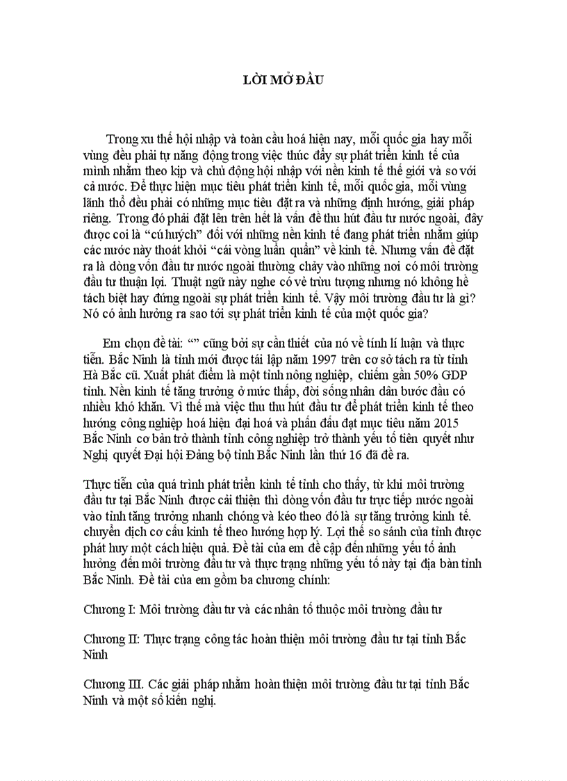 image for page Môi trường đầu tư tại tỉnh Bắc Ninh Thực trạng và giải pháp