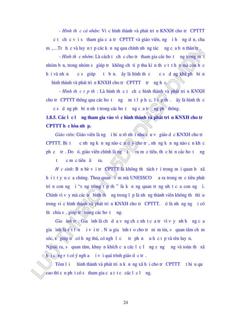 image for page Sử dụng phương pháp trò chơi để hình thành và phát triển kĩ năng xã hội cho trẻ chậm phát triển trí tuệ học hòa nhập tại trường tiểu học Hải Vân thành phố Đà Nẵng