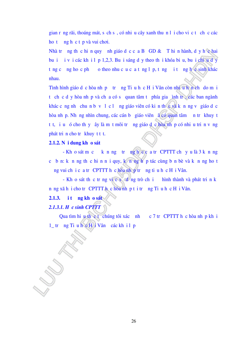 image for page Sử dụng phương pháp trò chơi để hình thành và phát triển kĩ năng xã hội cho trẻ chậm phát triển trí tuệ học hòa nhập tại trường tiểu học Hải Vân thành phố Đà Nẵng