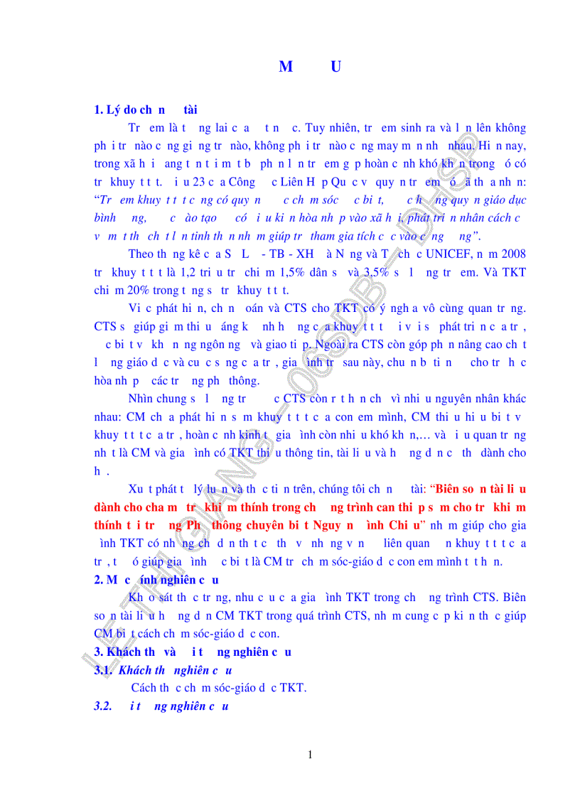 image for page Biên soạn tài liệu dành cho cha mẹ trẻ khiếm thính trong quá trình can thiệp sớm cho trẻ khiếm thính tại trường Phổ thông chuyên biệt Nguyễn Đình Chiểu