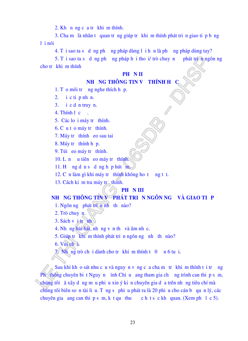 image for page Biên soạn tài liệu dành cho cha mẹ trẻ khiếm thính trong quá trình can thiệp sớm cho trẻ khiếm thính tại trường Phổ thông chuyên biệt Nguyễn Đình Chiểu