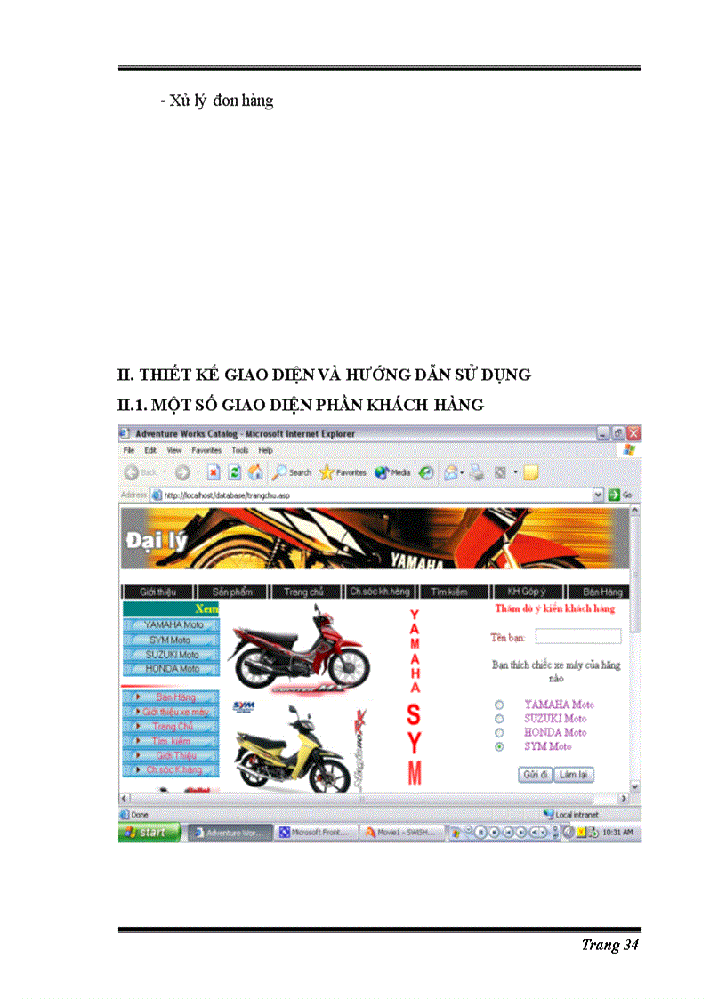 image for page Xây dựng Website bán xe máy doanh nghiệp Hùng Vương