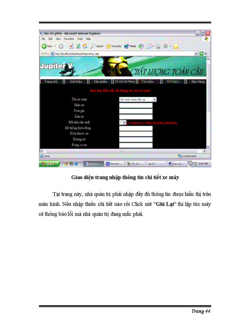 image for page Xây dựng Website bán xe máy doanh nghiệp Hùng Vương